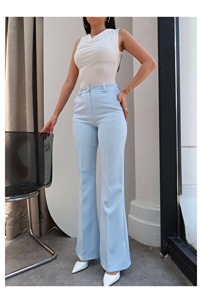 ESRAHELVACI Flare Leg Fabric Trousers
