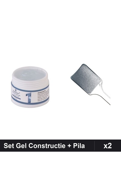 Makeup Set 2 Gel Constructie UV LED FSM 15g Transparent + Pila Calcaie Manich...