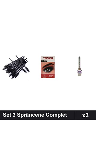 Makeup Set 3 Sprâncene: 10 Periute Stilizare, Vopsea Nuanță 66.0, Eyeliner Ki...