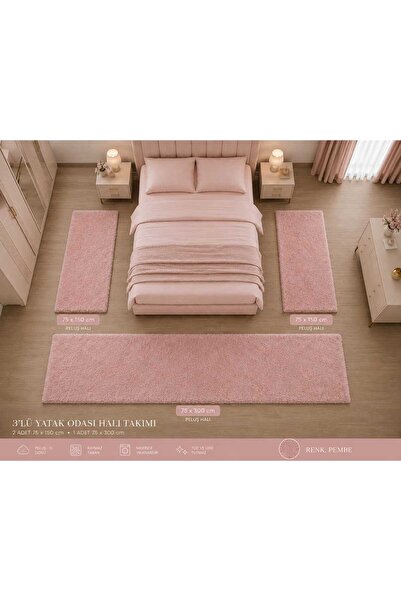 Painite HOME Yatak Odası Halısı 3 lü Yatak Odası Peluş Halı