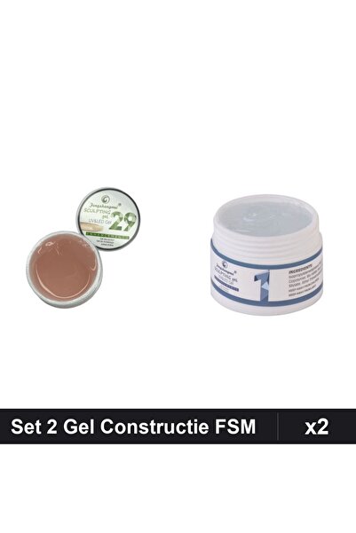Makeup Set 2 Gel Constructie UV LED FSM 15g, Nuante 29 Transparent, Construct...
