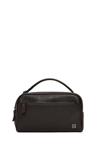 Derimod Men's Brown Leather Handbag 26Sbd3564Ft