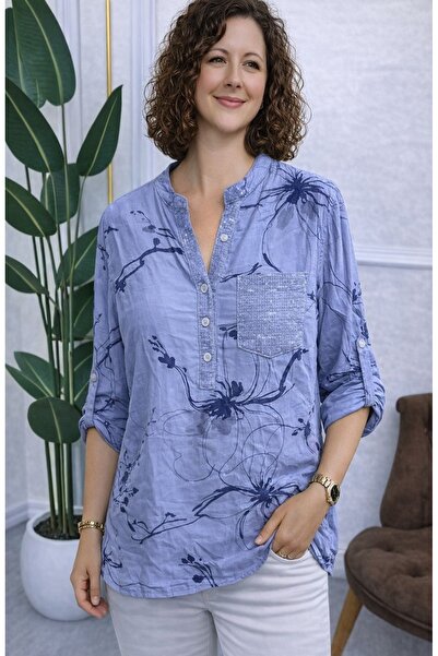 Fibula Otantik standart beden %yüz keten italyan pul detaylı bluz 36-46 beden...