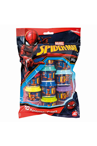 As SET 10 PLASTICINE JARS SPIDERMAN IN PLASTIC BAG