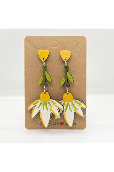 OEM Handmade earrings Margareta, painted on wood, hypoallergenic metal, speci...