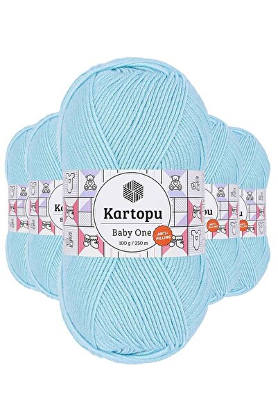 atastore2017 5 Pieces Baby One Non-Pilling Hand Knitting Yarn Wool Sky Blue K502