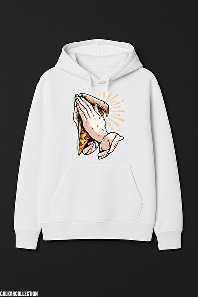 CALKARCOLLECTION سويت شيرت بقلنسوة للجنسين من بيتزا هاند (هودي)