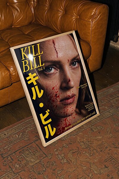 TabloRosa Ahşap Çerçeveli Modern Dekoratif Poster Tablo – Kill Bill | Film/Di...
