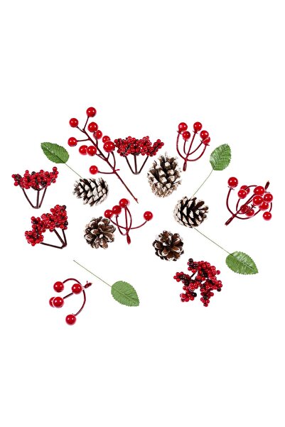 Zumzeria Set of Decorative Cones, Berries & Leaves