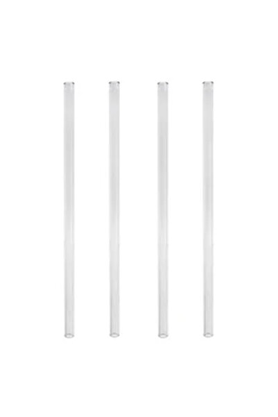 Zumzeria Reusable Transparent Glass Straws - 4pcs