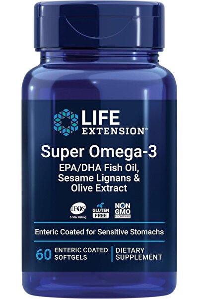 Life Extension , Super Omega 3, 60 Enteric Coated Softgels