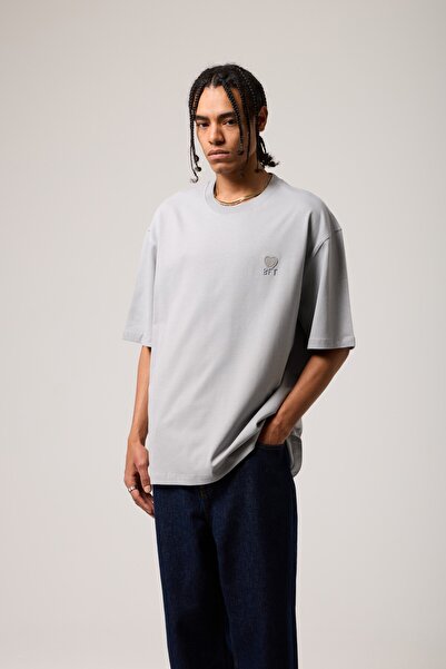 2512 Clothing Göğüs Nakışlı Oversızed Fıt T-shırt