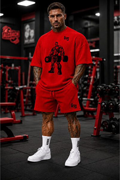 Alcoach Men's 2-Piece Bodybuilding Outfit - Polyester Sportswear, Breathable ...