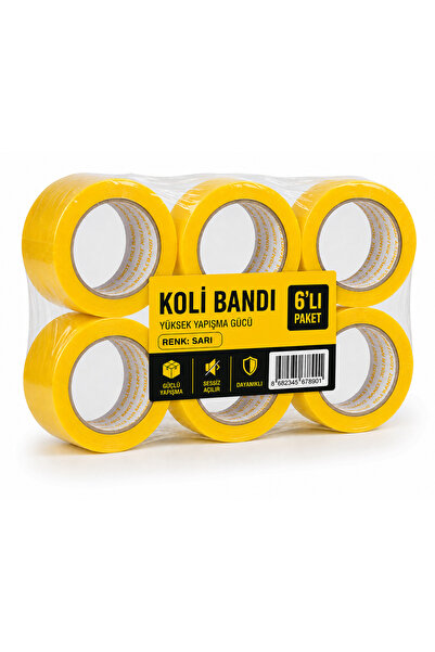 VenusPack Renkli Koli Bandı SARI 6 Adet 45x100
