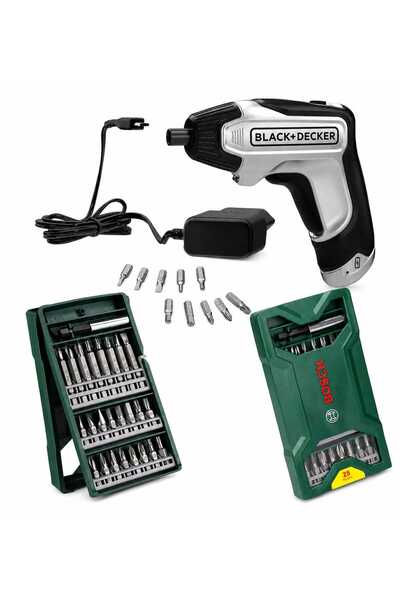 Black&Decker Şarjlı Tornavida Seti 3.6 V + Bosch X-Line 25 Parça Vidalama Seti