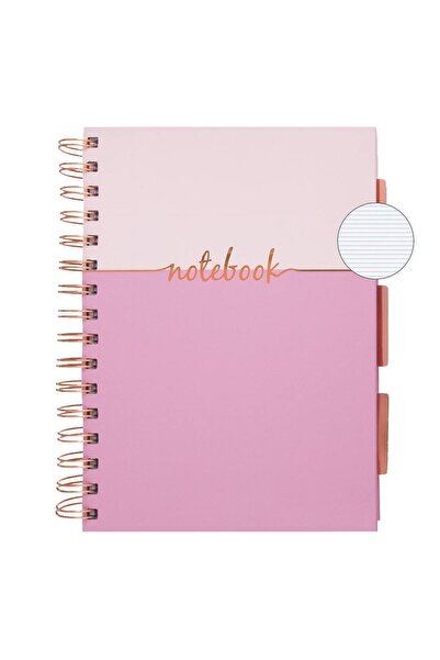 Zumzeria A5 Dictation Notebook Pink Salmon Foil Notebook with Spiral & 4 Subj...
