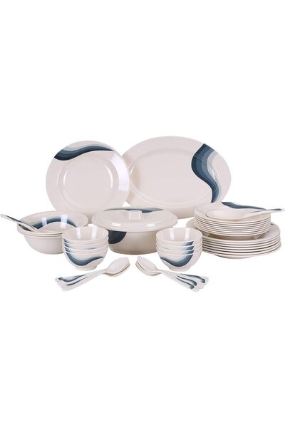 ROYALFORD Dinner Set, 40 Pieces, White, Height 27.4 x Width 48.8 x Depth 19.8...