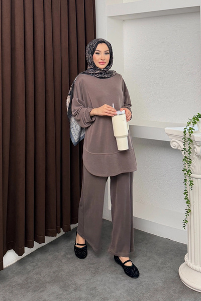 Mihran Butik طقم نسائي من قماش البايك المستورد من طراز كالينا مع تفاصيل الجيب