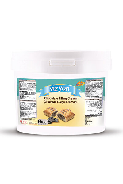 VİZYON Çikolatalı Pastacılık Dolgu Kreması 6 Kg - Pişirmeye Dayanıklı