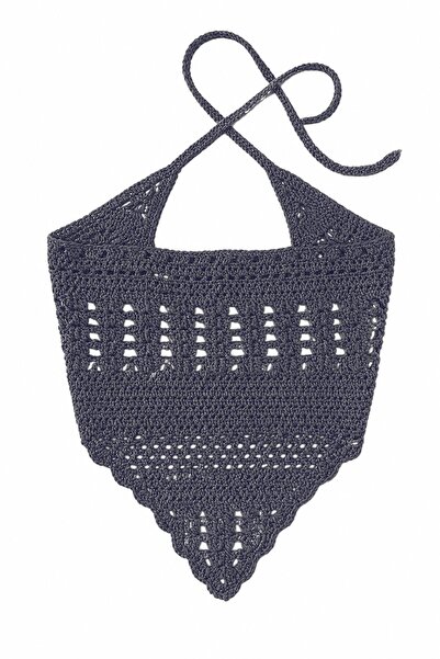 New Obsessions Plain Knit Crochet Triangle Bandana