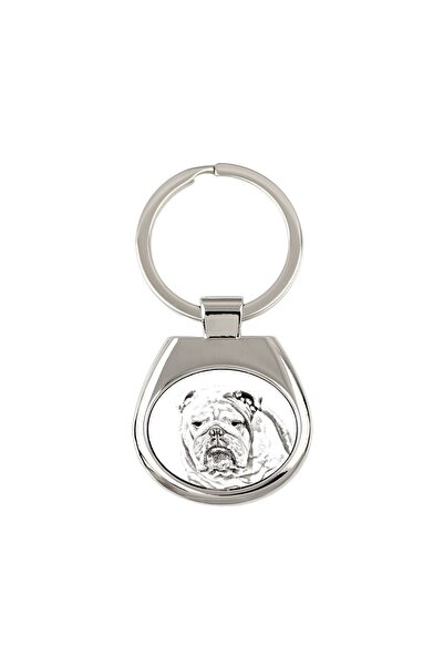 Art - Dog Bulldog, Bulldog Englez - breloc cu câine, breloc cu imprimeu, pand...