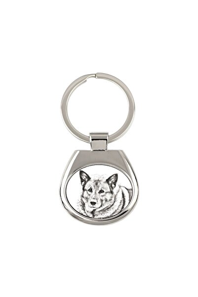 Art - Dog Elkhound norvegian - breloc cu câine, breloc cu imprimeu, pandantiv...