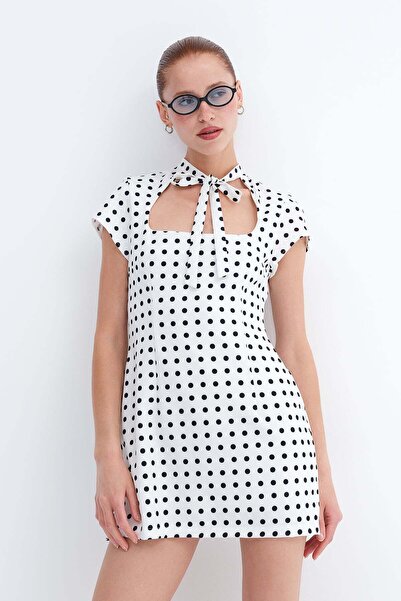 Addax Polka Dot Mini Dress E2978