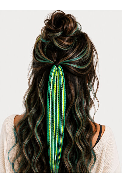 YASEMİN KAPLAN Green Twist Braided Hair Clip – Bohemian Festival Hair Accessory