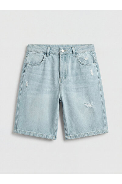 LC Waikiki Ripped Detailed Boys' Jean Shorts