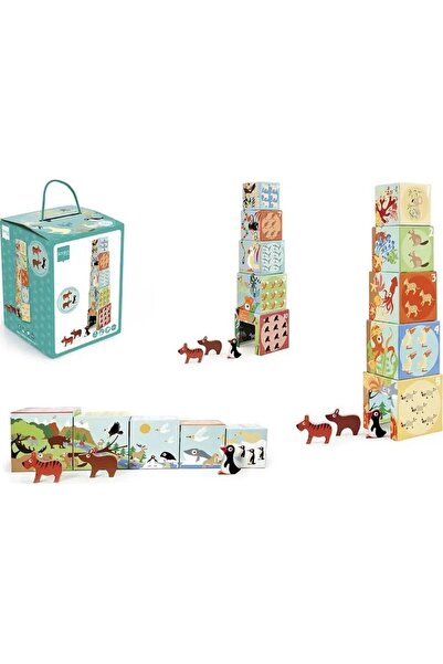 Scratch Piramidă educativă cu figurine animale sălbatice