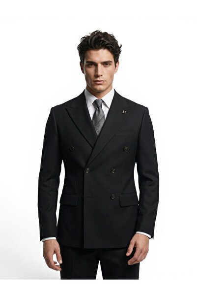 HERMOSE Signature |   Kuzgun Black Double Breasted Suit