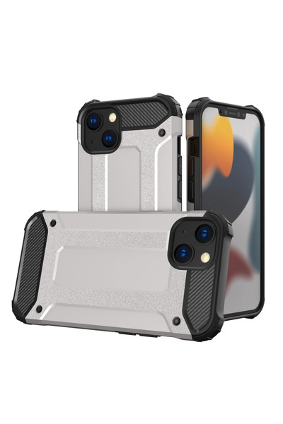 Hurtel Husă Hibridă Armură Rezistentă pentru iPhone 13 argintiu