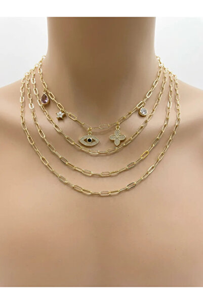 FASHION Çoklu charm kolye