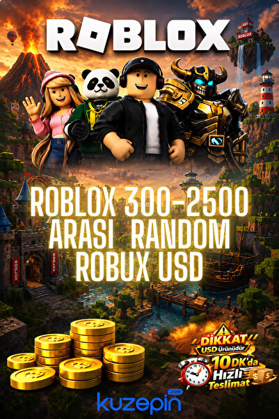 kuzepin Roblox 300-2500 Arası Random Robux USD