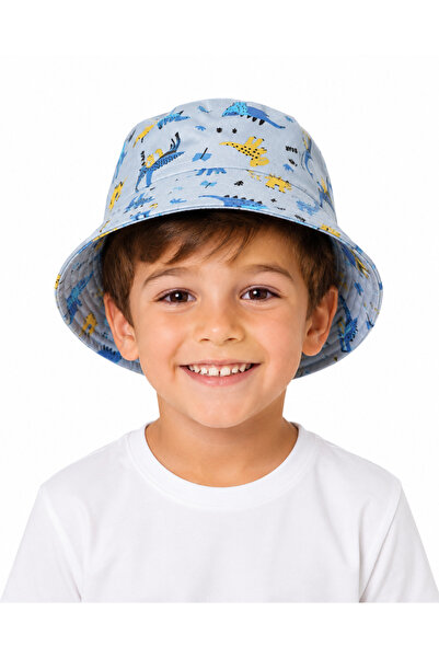 onymino Boy's Dinosaur Patterned Bucket / Fisherman's Bucket Hat 4-8 Years Old