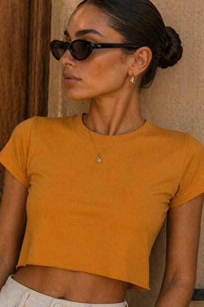 Rich Women's Cotton Oversize Short Sleeve Crop T-Shirt