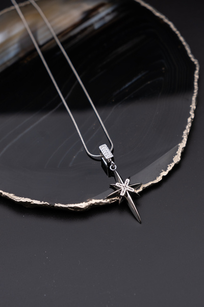 Serenite Collection Fly Steel Necklace