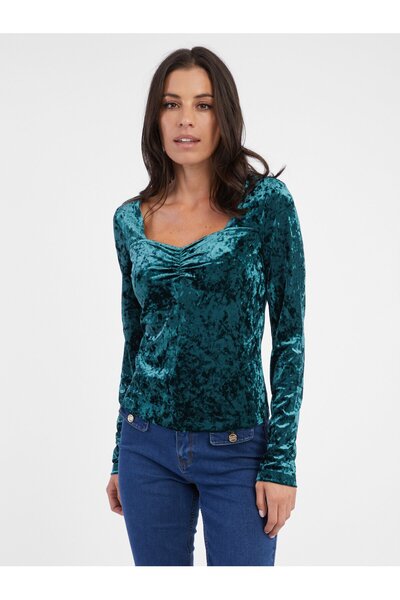 ORSAY Blue-green women's velvet top
