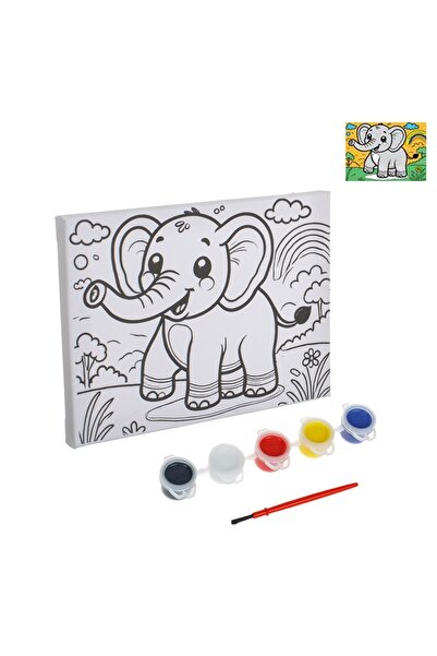 Zumzeria Elephant Painting Set with Colors & Brush 15x20cm