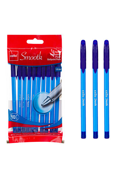 Zumzeria Set de pixuri cu scriere lină, corp albastru, 1.0 mm - 10 bucăți