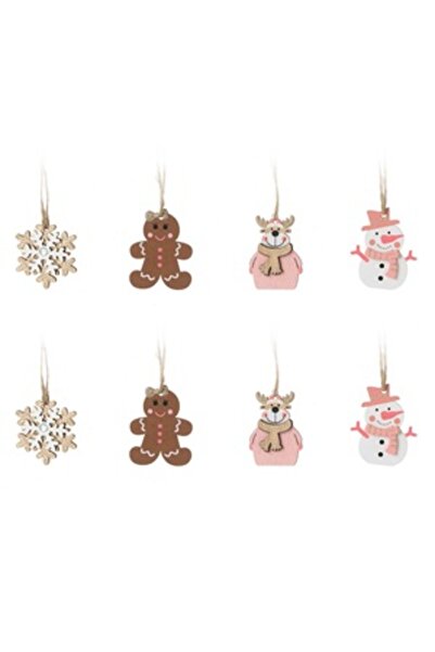 Zumzeria Christmas Tree Ornaments Wooden Snowman Biscuit Deer Snowman 4-5cm -...