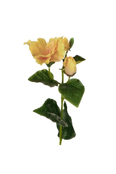 Zumzeria Floare artificială de hibiscus galbenă de 60 cm