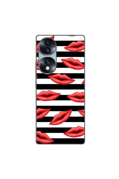 OEM Husa compatibila cu Honor 70 Silicon Gel Tpu Model Striped Kisses