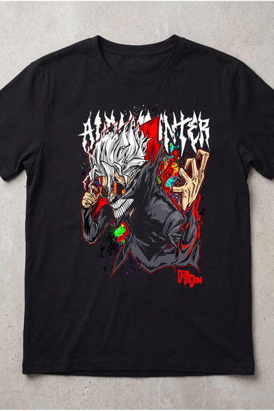 Silkensoul Dandadan Okarun Alien Hunter Design Black Standard Fit Anime T-Shirt