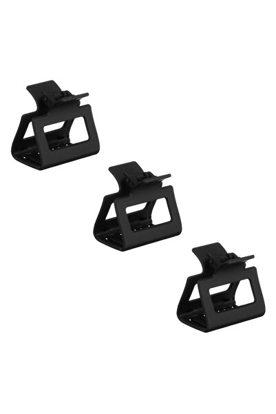 Zumzeria Set de agrafe de păr negre mate pentru femei, 6 cm - 3 bucăți