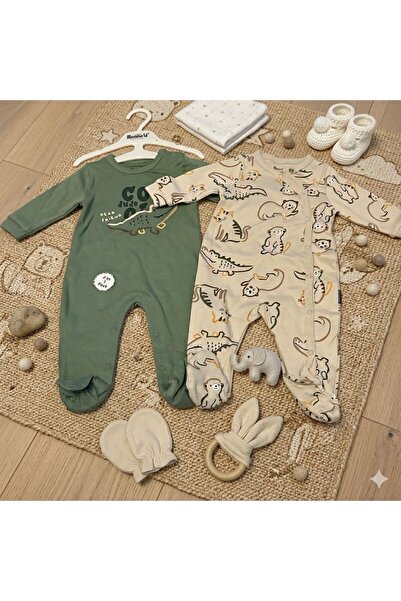 Victorino Set of two jumpsuits with snap closure - green