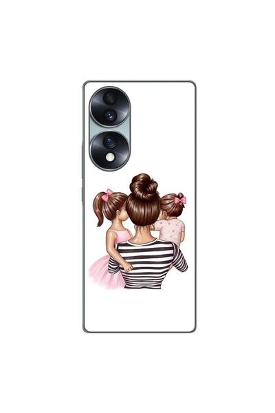OEM Husa compatibila cu Honor 70 Silicon Gel Tpu Model Mom and Girls