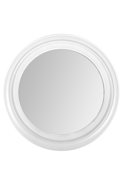Zumzeria Round Wall Mirror with White Plastic Frame Ø54x3.8cm