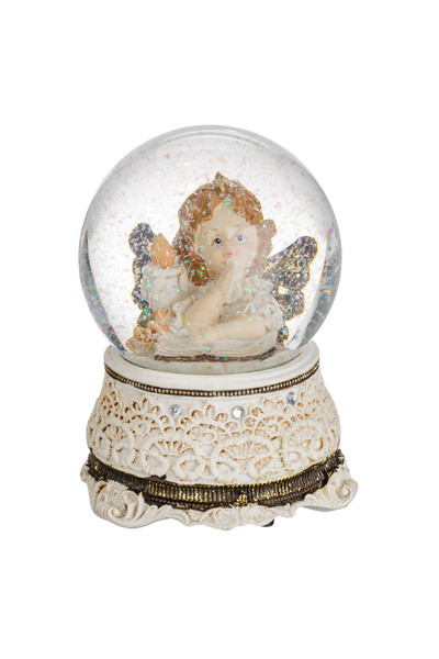 Zumzeria Musical Decorative Snow Globe Christmas Vintage Angel with Wings & B...