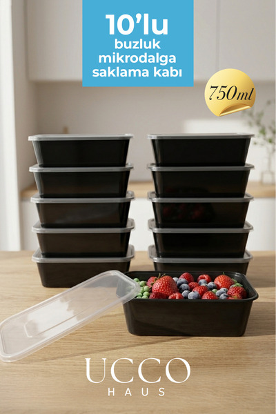 UCCO 750 ml Microwave Icebox Storage Container - 10 Pieces - Meat Juice, Bone...
